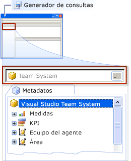 Generador de consultas: hacer clic en el cubo de Team System