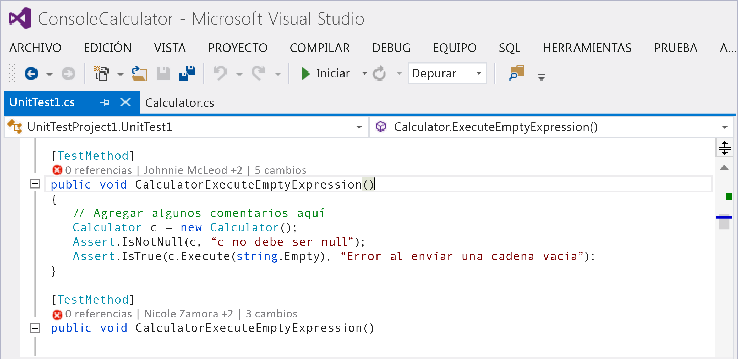 CodeLens - Go to unit test definition