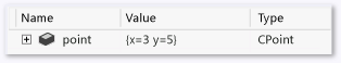 DBG_NATVIS_CPoint_DisplayString Using a DisplayString element