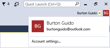 VS2015_UserName Currentlly logged in user