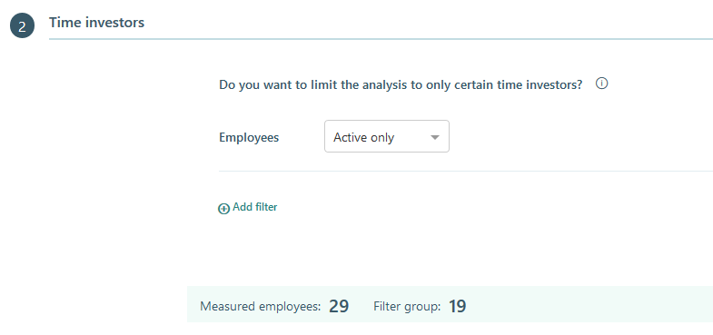 Group and filter time investors.