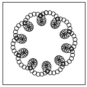 Ejemplo de un círculo en espiral dibujado por una animación de Canvas.