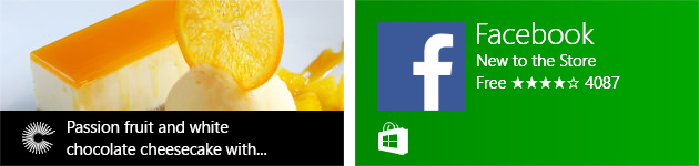 Icono dinámico ancho de la aplicación Great British Chefs e icono dinámico ancho de la Tienda Windows