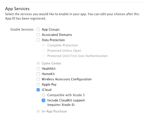 Comprobación de iCloud como servicio permitido