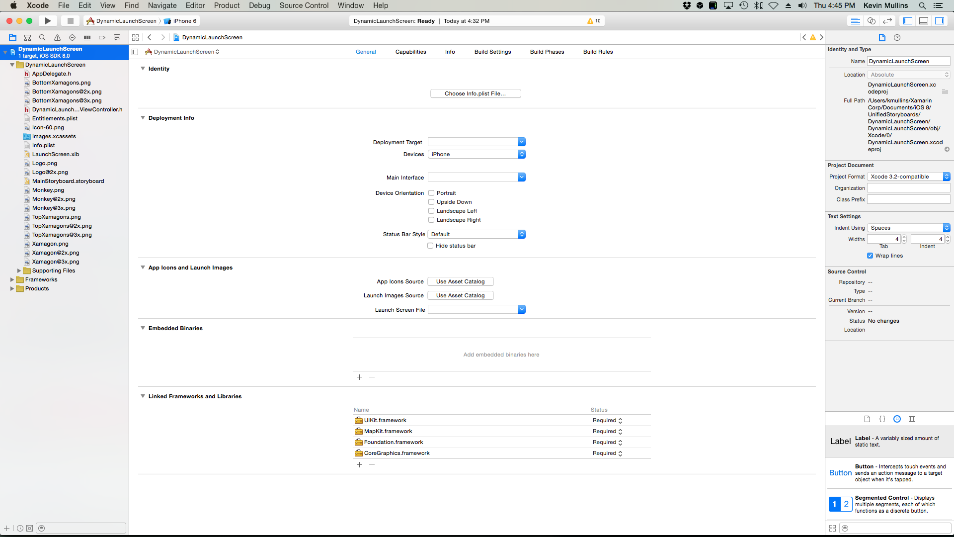 Seleccione el destino de aplicaciones y la pestaña General