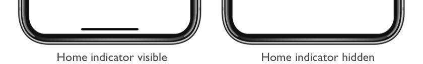 Visibilidad del indicador de página principal Captura de pantalla de la visibilidad del indicador principal en una página de iOS