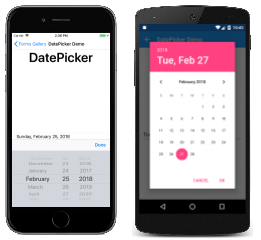 Ejemplo de DatePicker