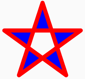 Estrella de cinco puntas rellena parcialmente
