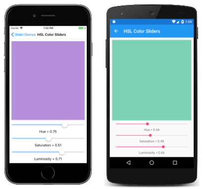 Controles deslizantes de color HSL Controles deslizantes de color HSL