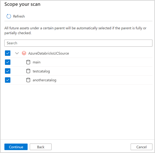 Captura de pantalla de la configuración del ámbito para el examen de Azure Databricks.