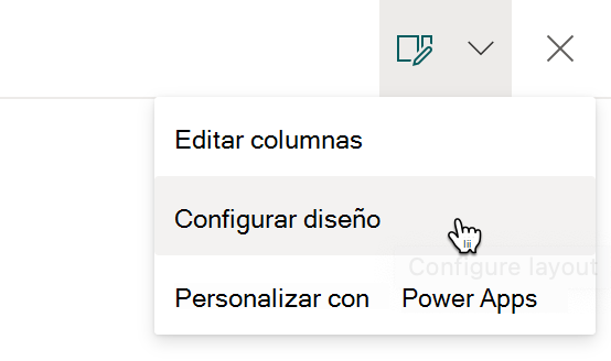 Configurar formulario de lista