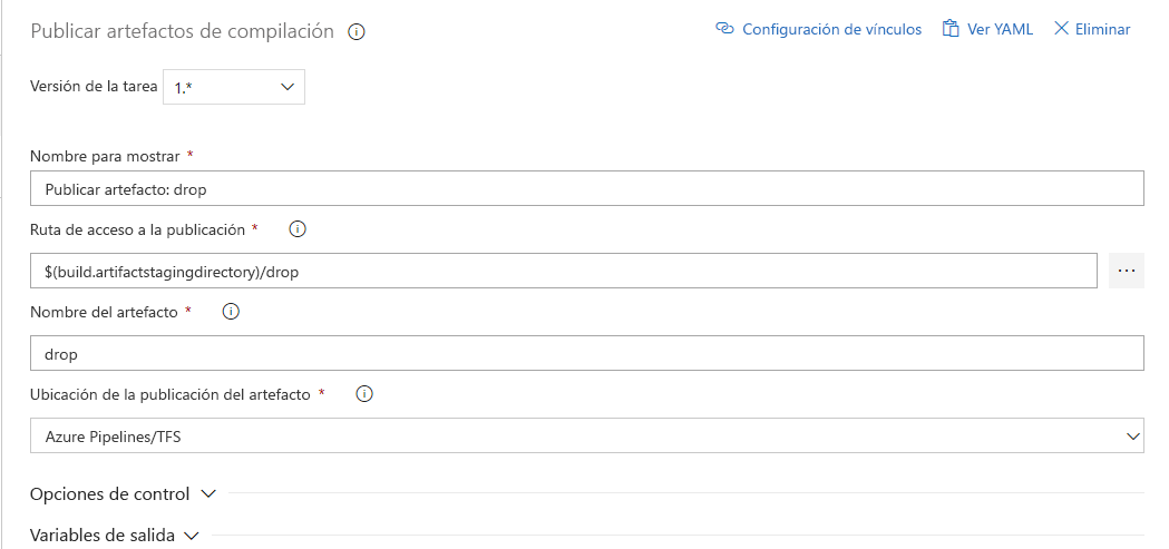 publicar los artefactos