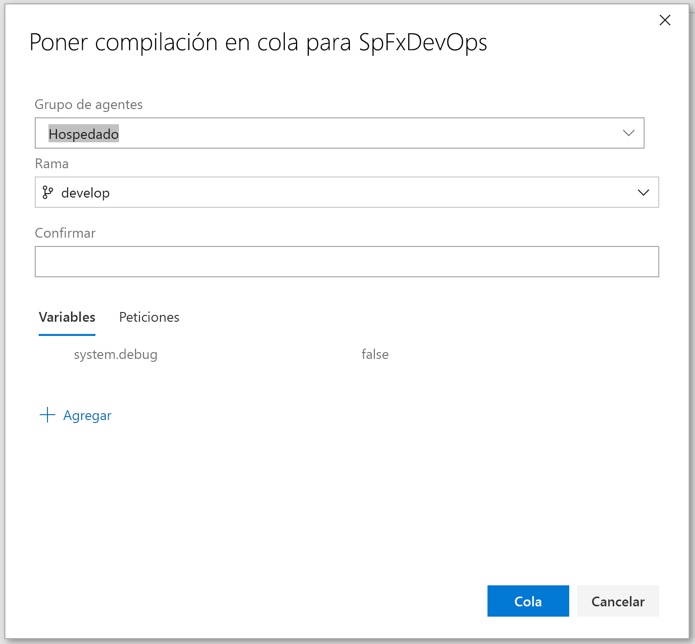 Colocar en cola una compilación