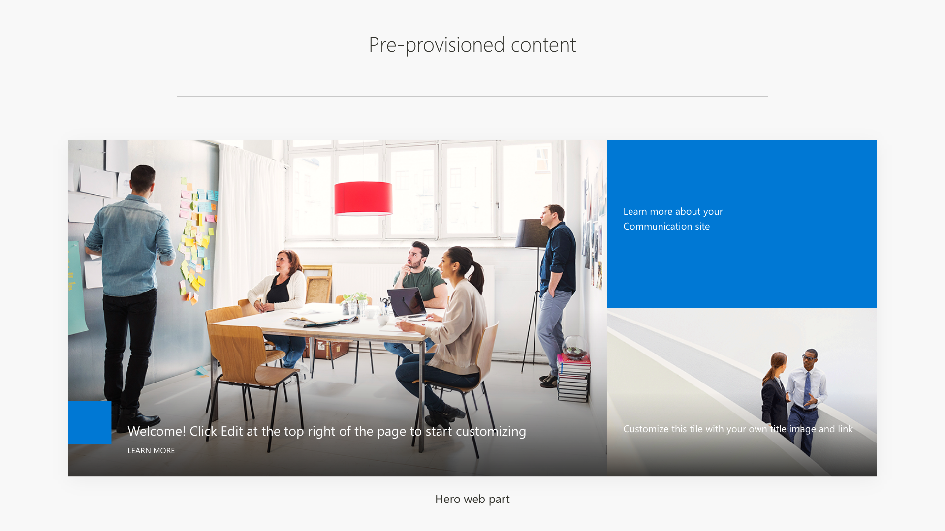 Estado vacío del elemento web Elemento principal con imágenes y texto de ayuda