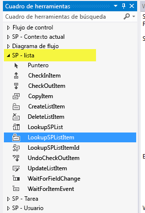 Selector de actividad de LookupSPListItem