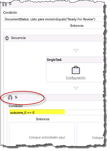 Usar actividad IF para comprobar el estado de la tarea