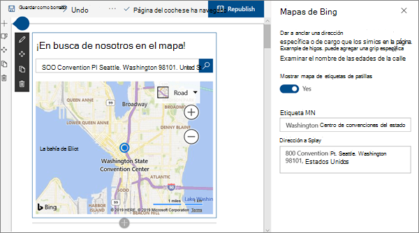 Imagen del elemento web mapas de Bing