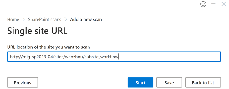 Escriba la ubicación url del sitio que desea examinar.