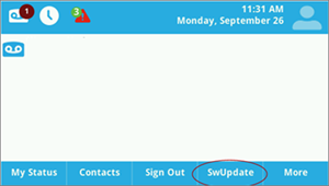 Captura de pantalla que muestra la opción SwUpdate.