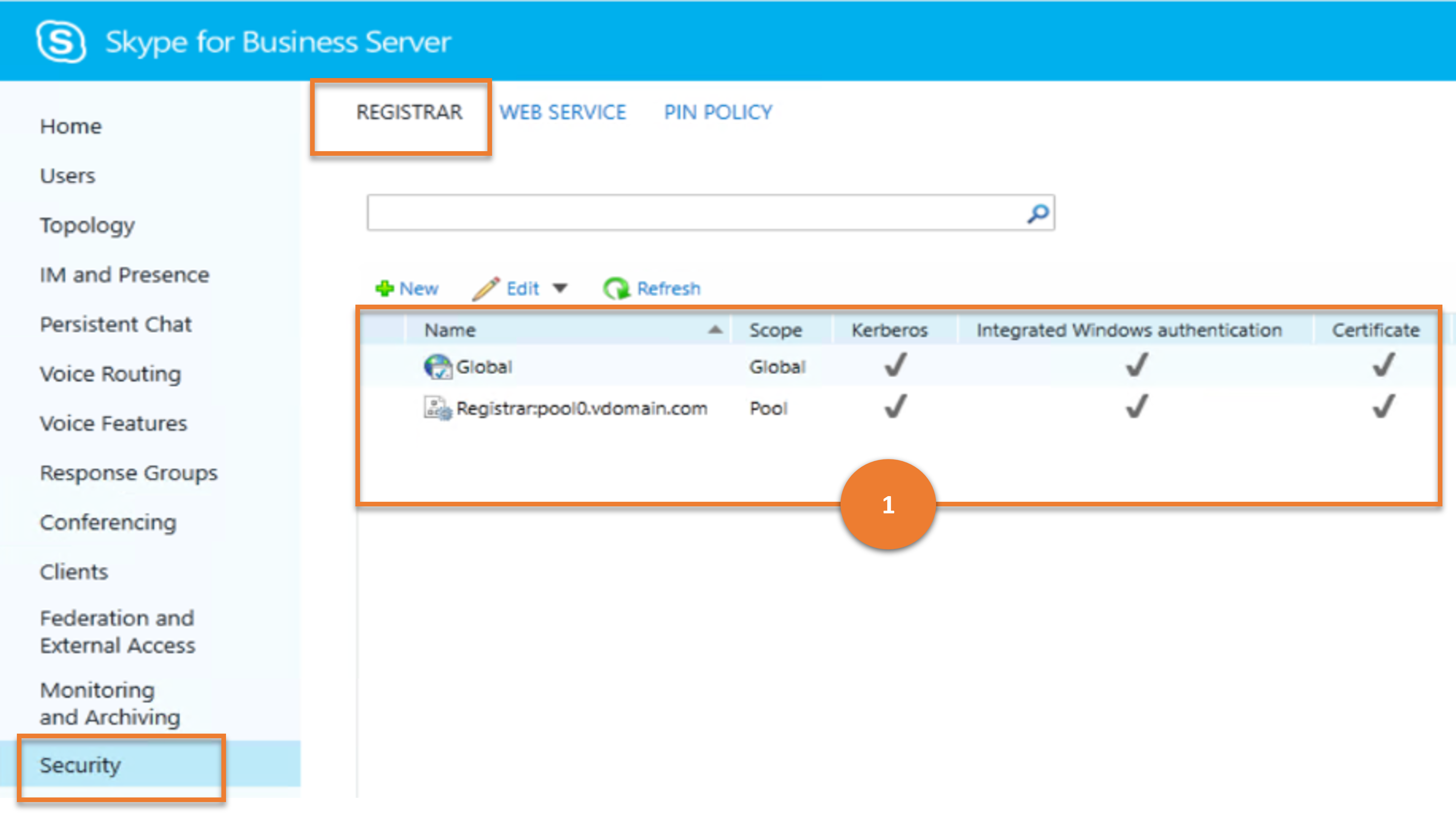 Configuración de proxy de lista