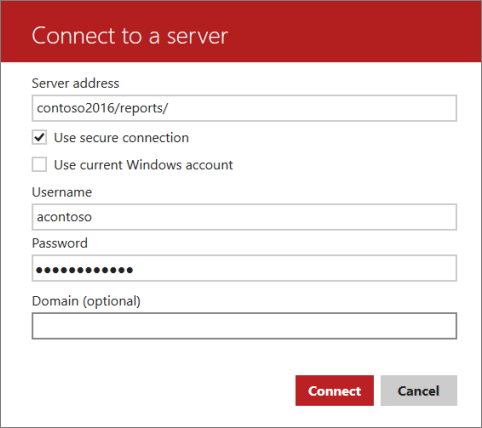 Captura de pantalla de la pantalla que se usa para conectarse al servidor.