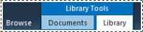 Captura de pantalla que muestra la cinta Herramientas de biblioteca.