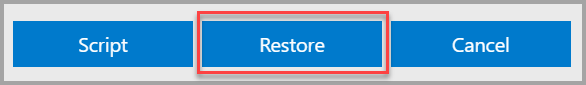 Cuando esté listo, seleccione Restaurar para restaurar la base de datos.