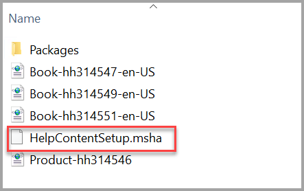 Captura de pantalla de Archivo de instalación del contenido de Ayuda de SQL Server&nbsp;2012.