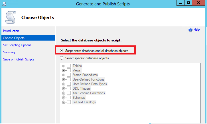 Generación de scripts para objetos
