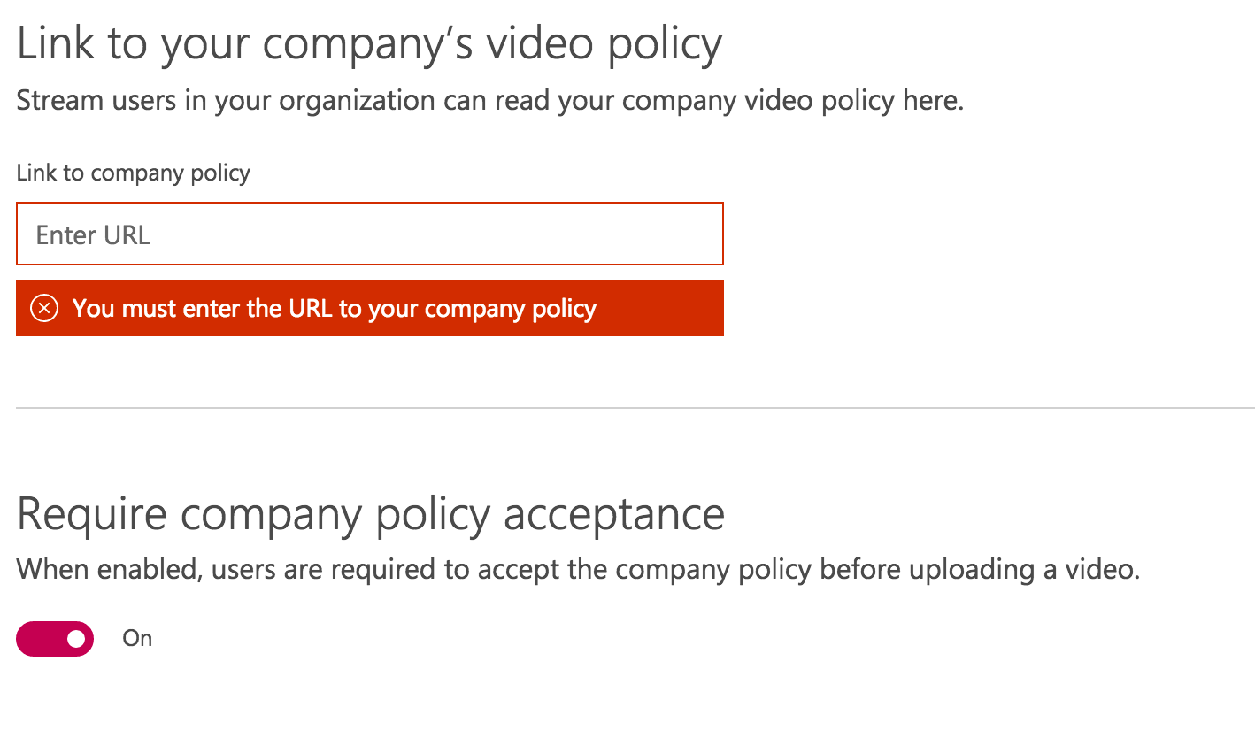Captura de pantalla que muestra la directiva de empresa y la ventana de consentimiento.