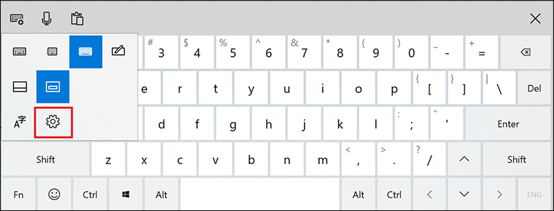 configuración de teclado suave.