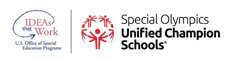 Gráfico del logotipo de la escuela unificada campeona de las Olimpiadas Especiales.