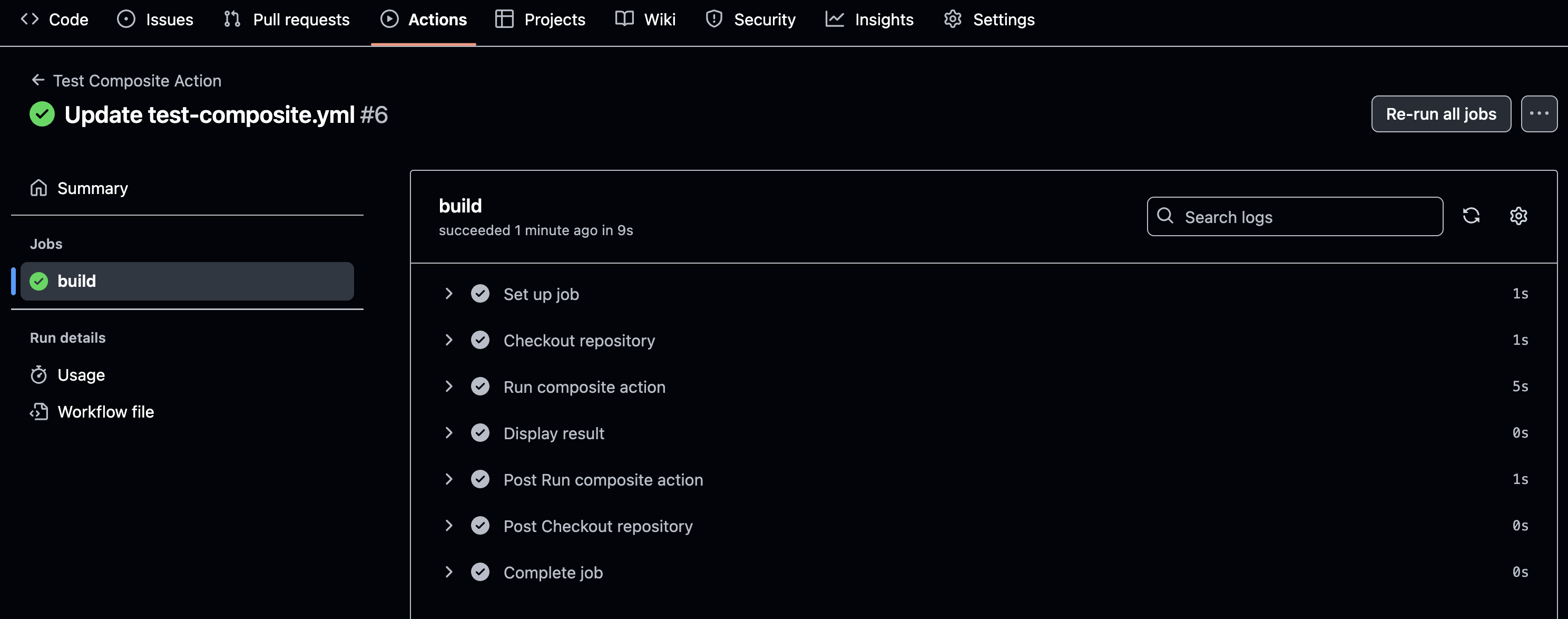 Recorte de pantalla de una acción compuesta usada en un flujo de trabajo.
