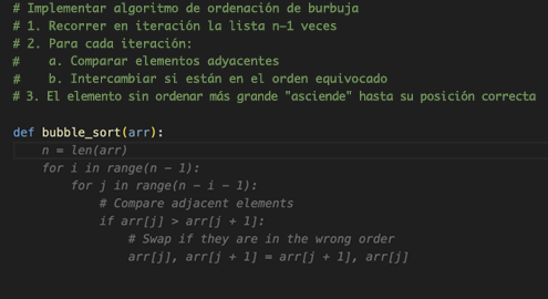 Recorte de pantalla del texto de reflejo de finalización automática del algoritmo.