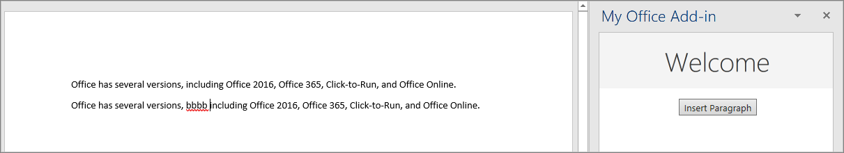 Captura de pantalla del párrafo insertado por el tutorial en Word.