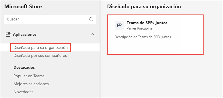 Recorte de pantalla de la aplicación SPFx Teams Together.