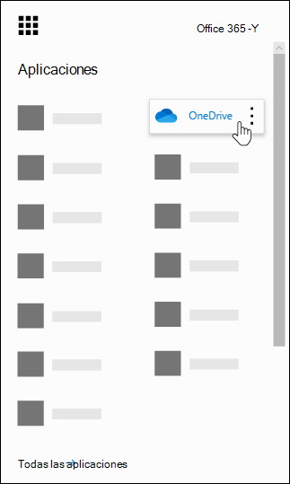 Para acceder a OneDrive desde Office.com, los usuarios pueden buscarlo desde el iniciador de aplicaciones.