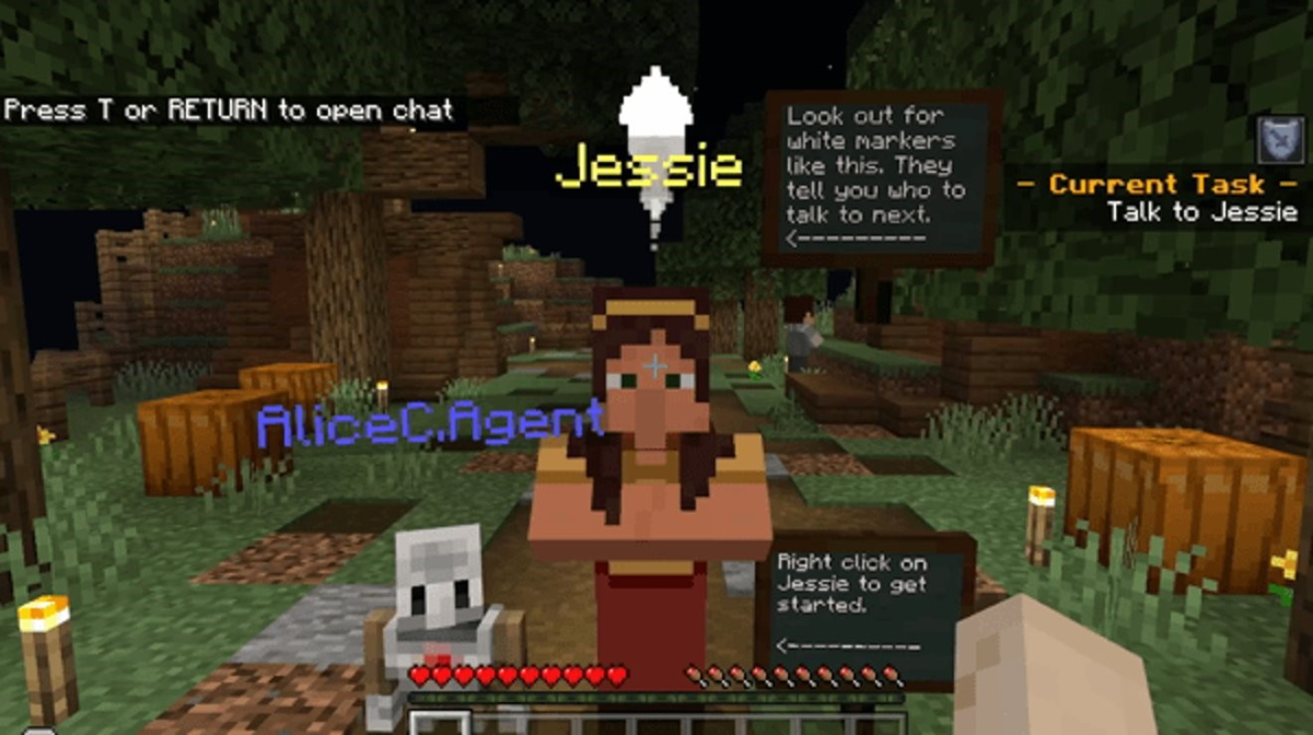 Screenshot of a Minecraft N P C in Python Island 1.