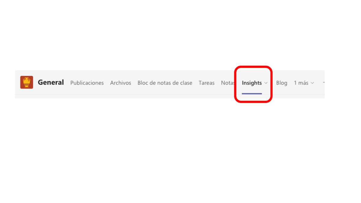 Captura de Insights ya añadido a la barra de tu equipo.