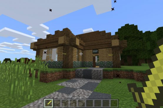 Captura de pantalla del punto de aparición en el mundo de Minecraft Education Fairy Tale.