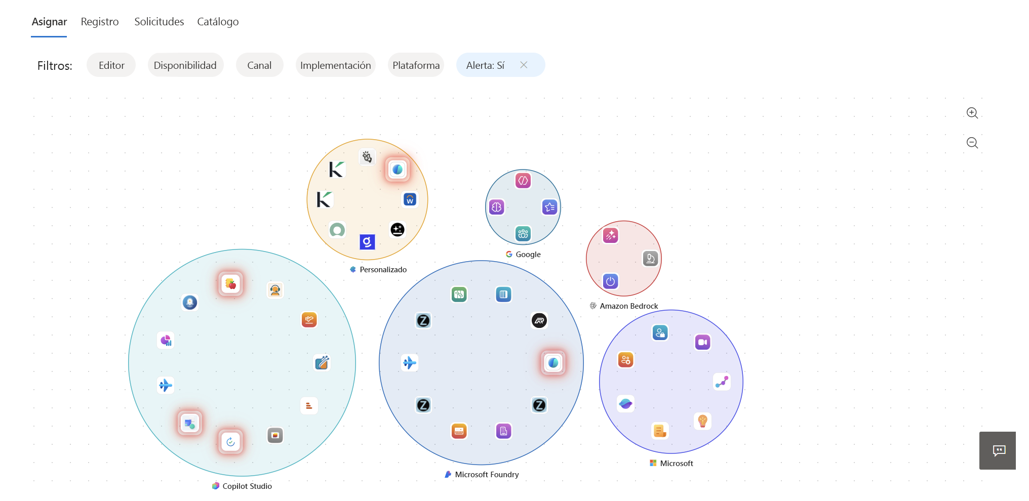 Screenshot of the Agent map page.