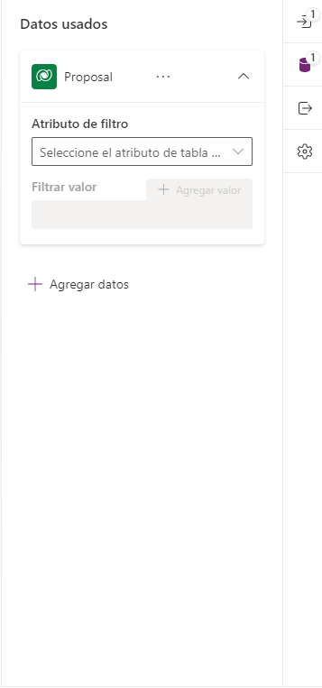 Captura de pantalla de los ajustes de la solicitud, con la pestaña