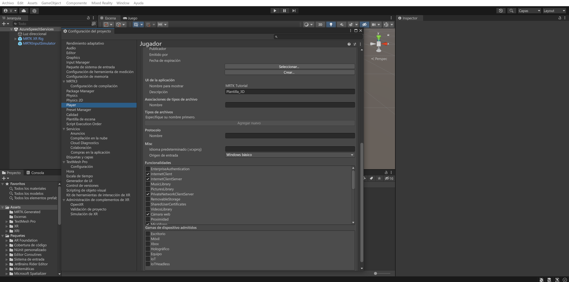 Screenshot of Enable the capabilities.