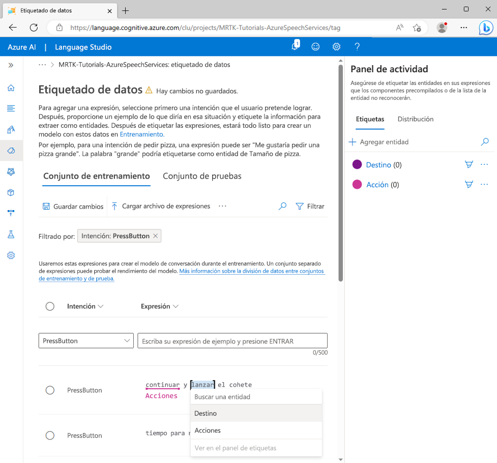 Screenshot of selecting the word launch.