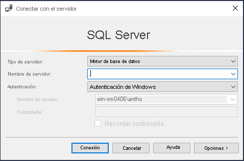 Screenshot that shows how to connect to SQL Server 2019 in SSMS.