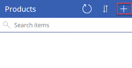 Captura de pantalla del botón para crear nuevo producto