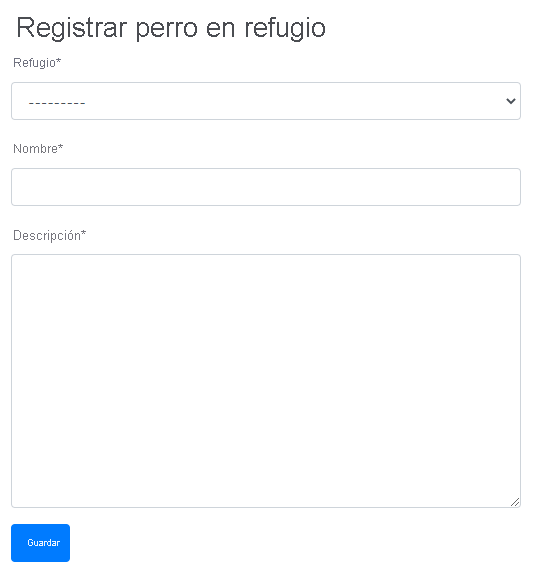Screenshot of the form that uses Bootstrap.