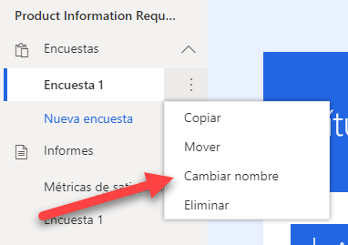 El botón de puntos suspensivos aparece seleccionado y, en el menú desplegable, una flecha señala a Cambiar nombre.