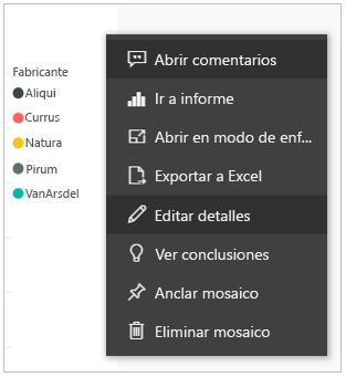 Captura de pantalla de las opciones para modificar un icono.