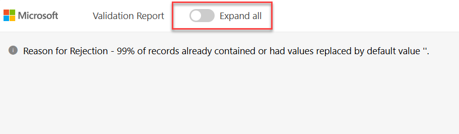 Captura de pantalla del conmutador Expandir todo